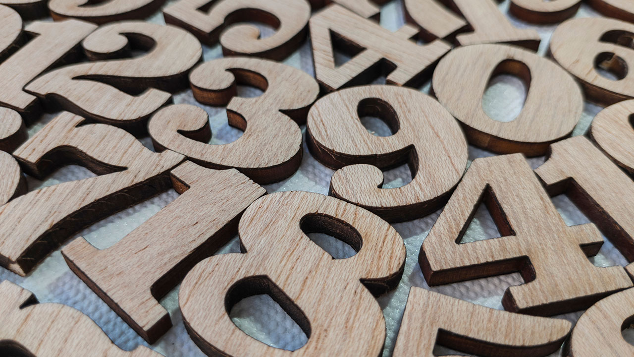 Wooden numbers
