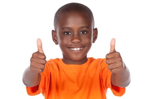 Boy with thumbs up